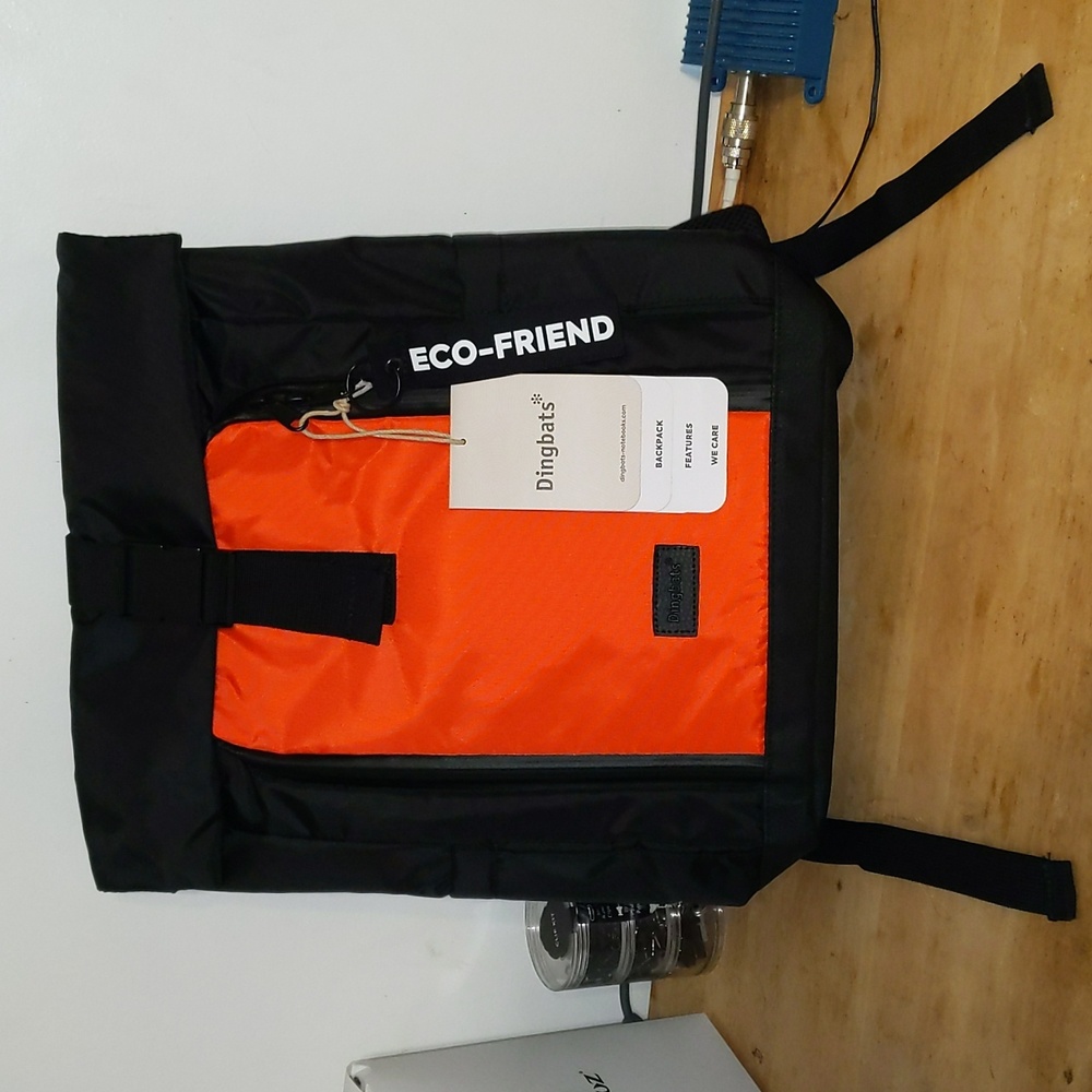 Dingbats Waterproof Backpack Red Black Volcano Laptop Bag Recycled 25L